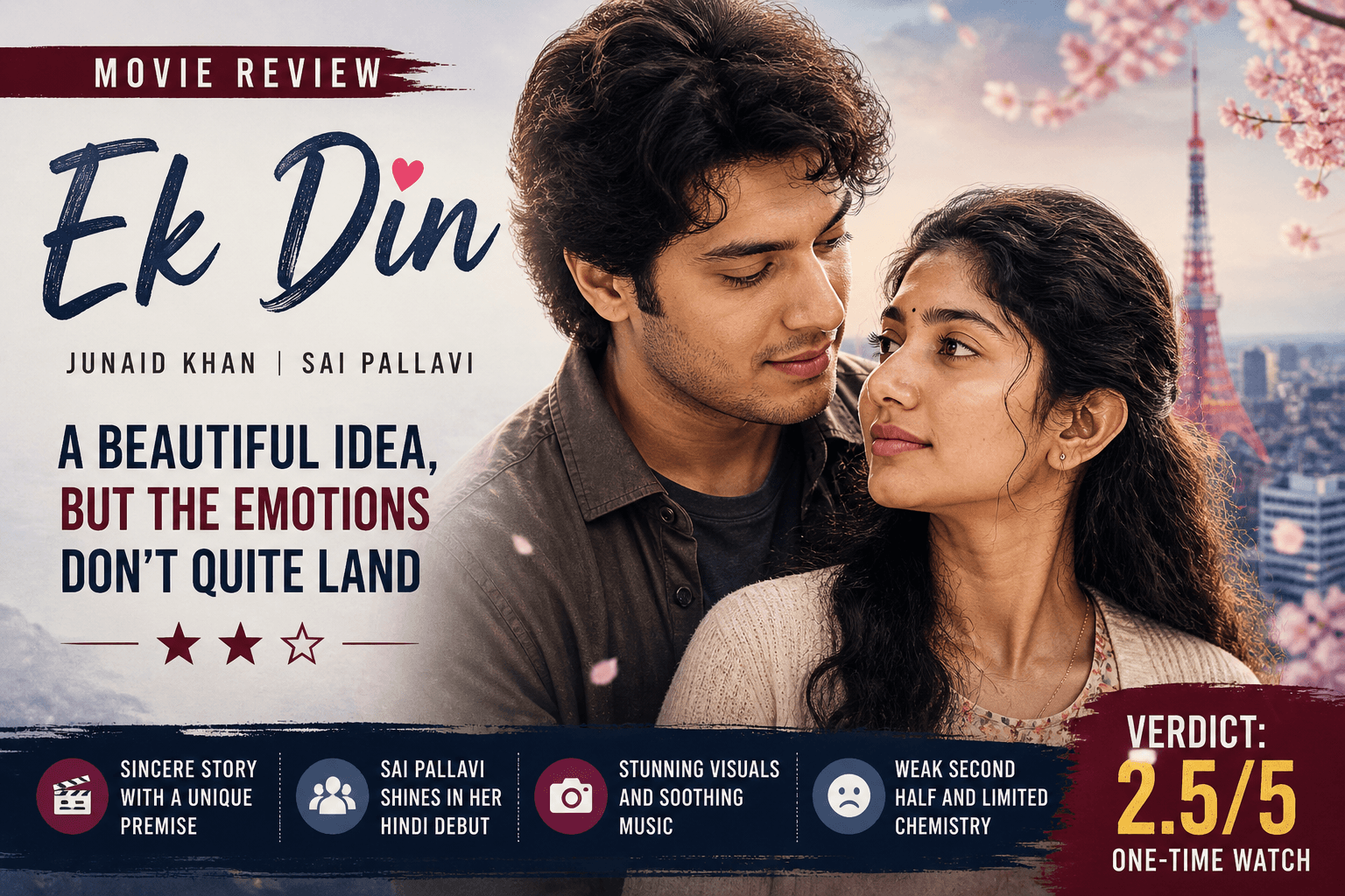 Ek Din Review: Junaid Khan & Sai Pallavi Film Analysis